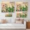 Designart - Vintage Floral Tropical Leaves I - Tropical Print on Natural Pine Wood
